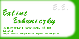 balint bohuniczky business card